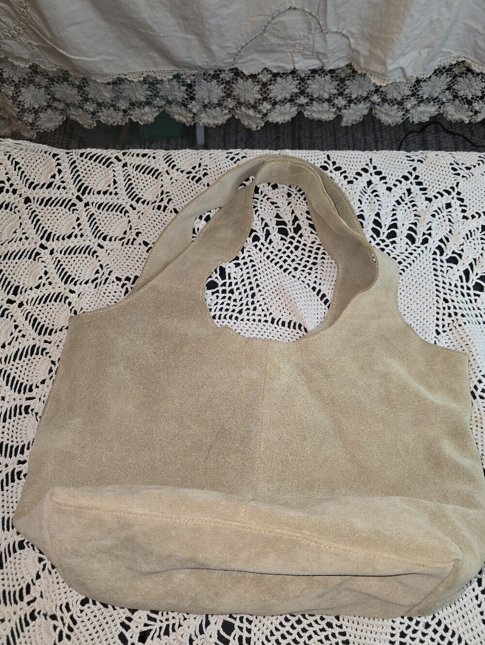 Roost Suede Hobo Bag, Purse Camel Magnetic Closure, Boho